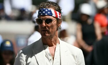 Matthew McConaughey at the US Open final in New York on Sunday.