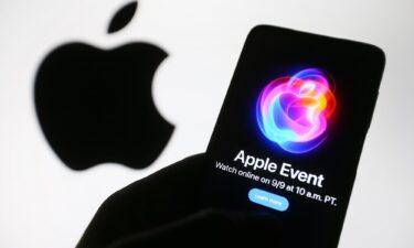 Details of Apple's big event is shown on a smartphone screen.