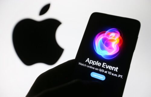 Details of Apple's big event is shown on a smartphone screen.