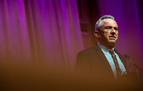 Robert F. Kennedy Jr. speaks during a voter rally at St. Cecilia Music Center on February 10