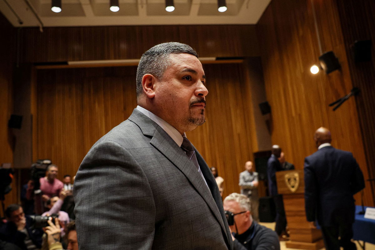 <i>Brendan McDermid/Reuters via CNN Newsource</i><br/>New York City Police Commissioner Edward Caban attends a news conference in New York City on April 3.