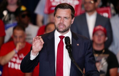 Republican vice presidential candidate Sen. JD Vance speaks during a campaign event at Arizona Biltmore Resort in Phoenix