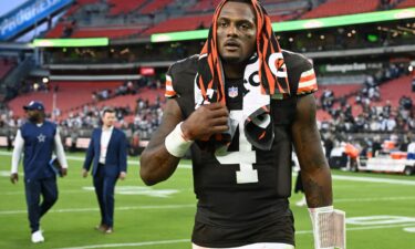 Deshaun Watson looks on after the Browns' game against the Dallas Cowboys on Sunday