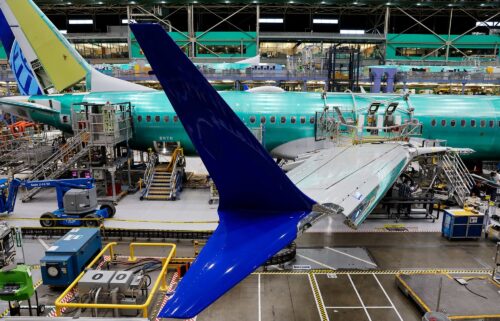 A Boeing 737 MAX aircraft is assembled at the company's plant in Renton