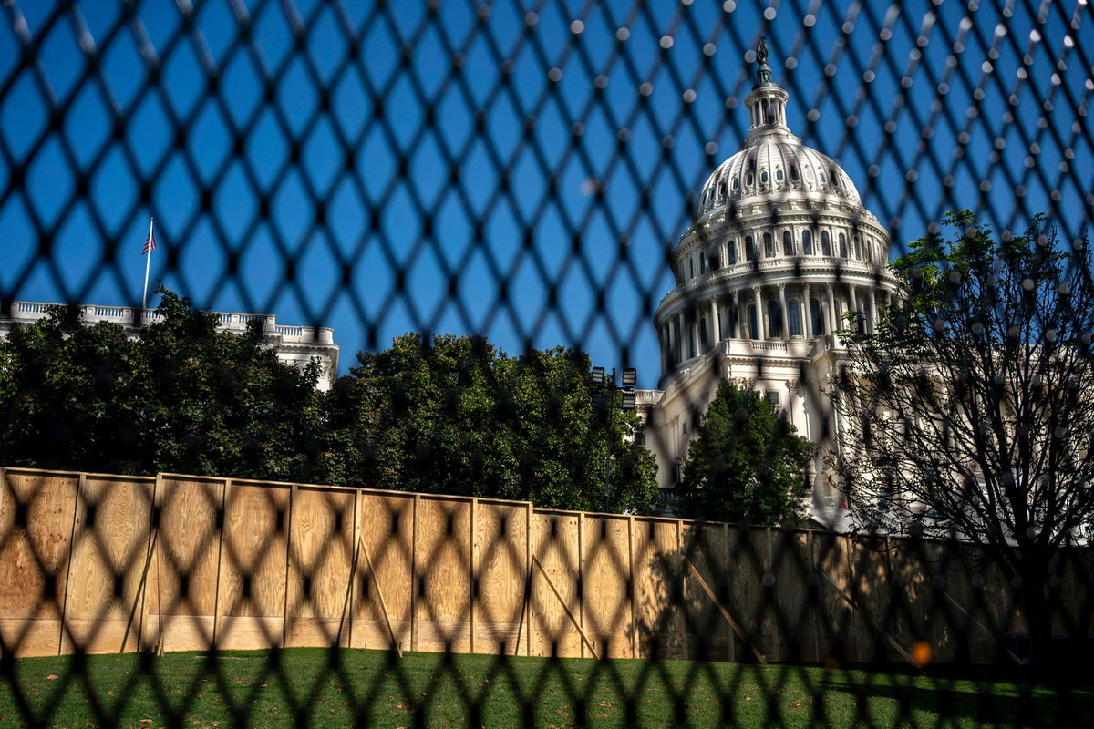 <i>Bonnie Cash/Getty Images via CNN Newsource</i><br/>Additional security fencing is placed around the Western front of the Capitol from August 2024 to February 2025 in preparation for the 2025 Presidential Inauguration.