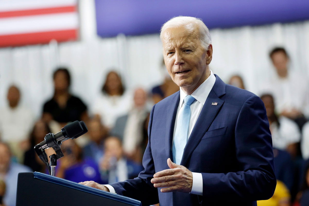 <i>Anna Moneymaker/Getty Images via CNN Newsource</i><br/>President Joe Biden