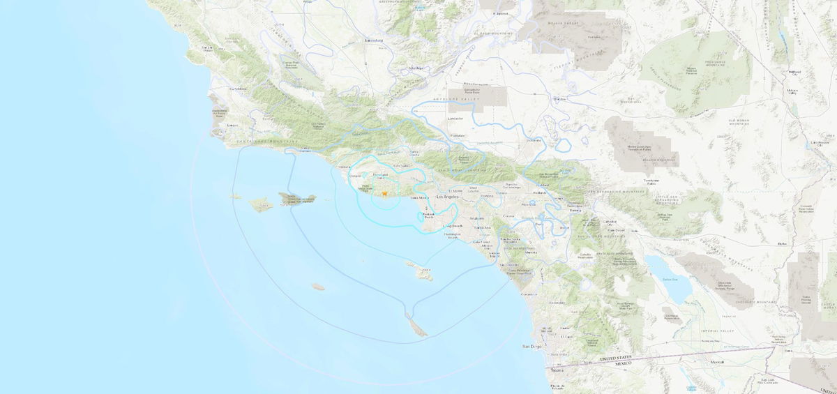 <i>USGS via CNN Newsource</i><br/>It was centered about 4 miles north of Malibu