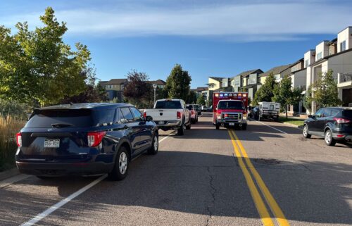 Emergency responders work the scene of a shooting in Broomfield