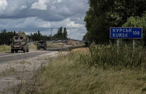 Ukrainian servicemen at a crossing point at the border with Russia on August 13.