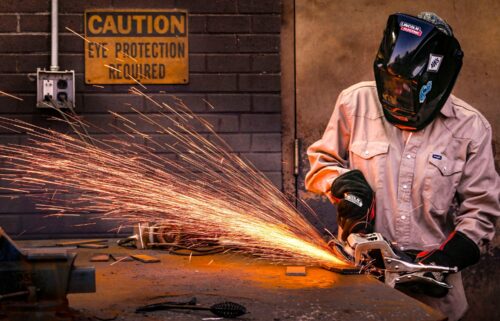 A student works during a welding class at Tennessee College of Applied Technology Nashville. From 2019 to 2024