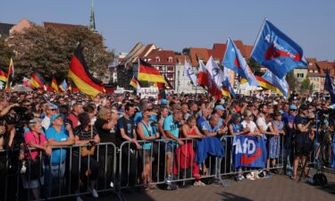 AfD supporters attend a rally in the eastern state of Thuringia.