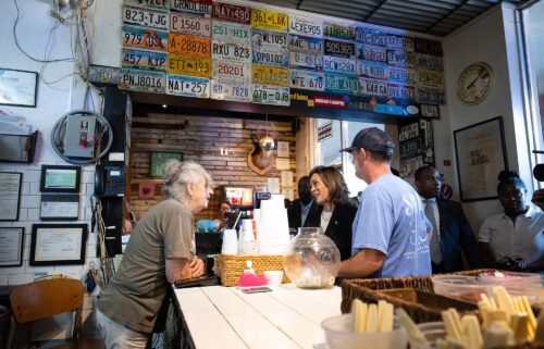 Vice President Kamala Harris visited Sandfly Bar-B-Q restaurant in Savannah