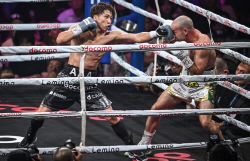 Naoya Inoue (left) successfully defended his undisputed super-bantamweight crown as Ireland’s TJ Doheny (right) retired with an injury.