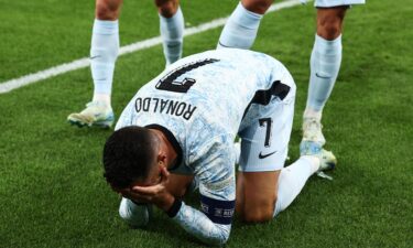 Cristiano Ronaldo is overcome with emotion after scoring his 900th career goal.