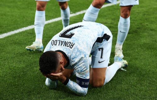 Cristiano Ronaldo is overcome with emotion after scoring his 900th career goal.