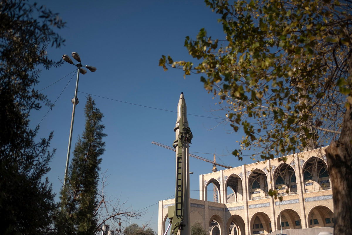 <i>Morteza Nikoubazl/NurPhoto/Getty Images via CNN Newsource</i><br/>This January 2022 photo shows an Iranian short-range surface-to-surface ballistic missile in Tehran.