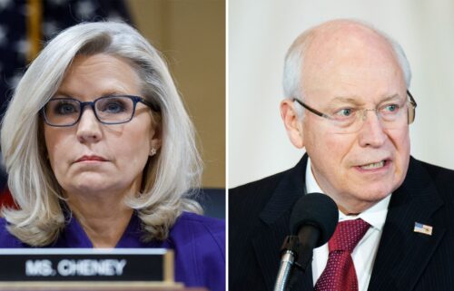 Former Wyoming Rep. Liz Cheney and former Vice President Dick Cheney.