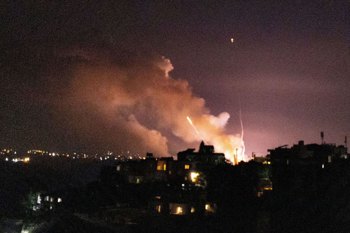 <i>Ammar Ammar/AFP/Getty Images via CNN Newsource</i><br/>Smoke rises following an Israeli strike on a target between the villages of Ghandourieh and Froun in southern Lebanon late on September 6.