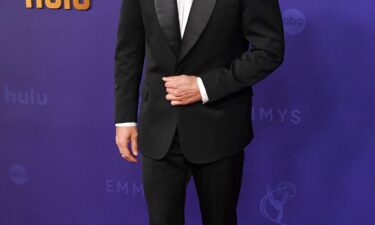 Jeremy Allen White poses on the red carpet at the Peacock Theater for the 76th Primetime Emmy Awards in Los Angeles on Sunday