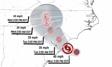 Potential forecast track for Tropical Cyclone Eight.