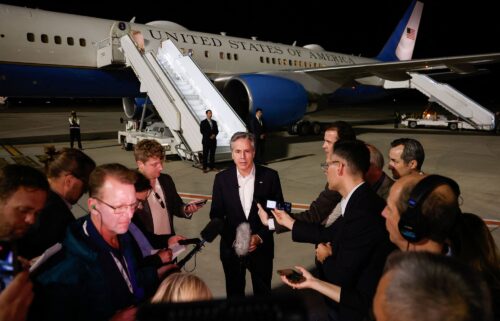 U.S. Secretary of State Antony Blinken speaks to the media