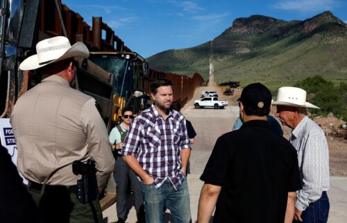 Sen. JD Vance talks with Sheriff Robert Watkins of Cochise County