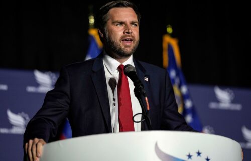 Republican vice presidential nominee JD Vance speaks during the Georgia Faith and Freedom Coalition's dinner at the Cobb Galleria Centre on September 16 in Atlanta.