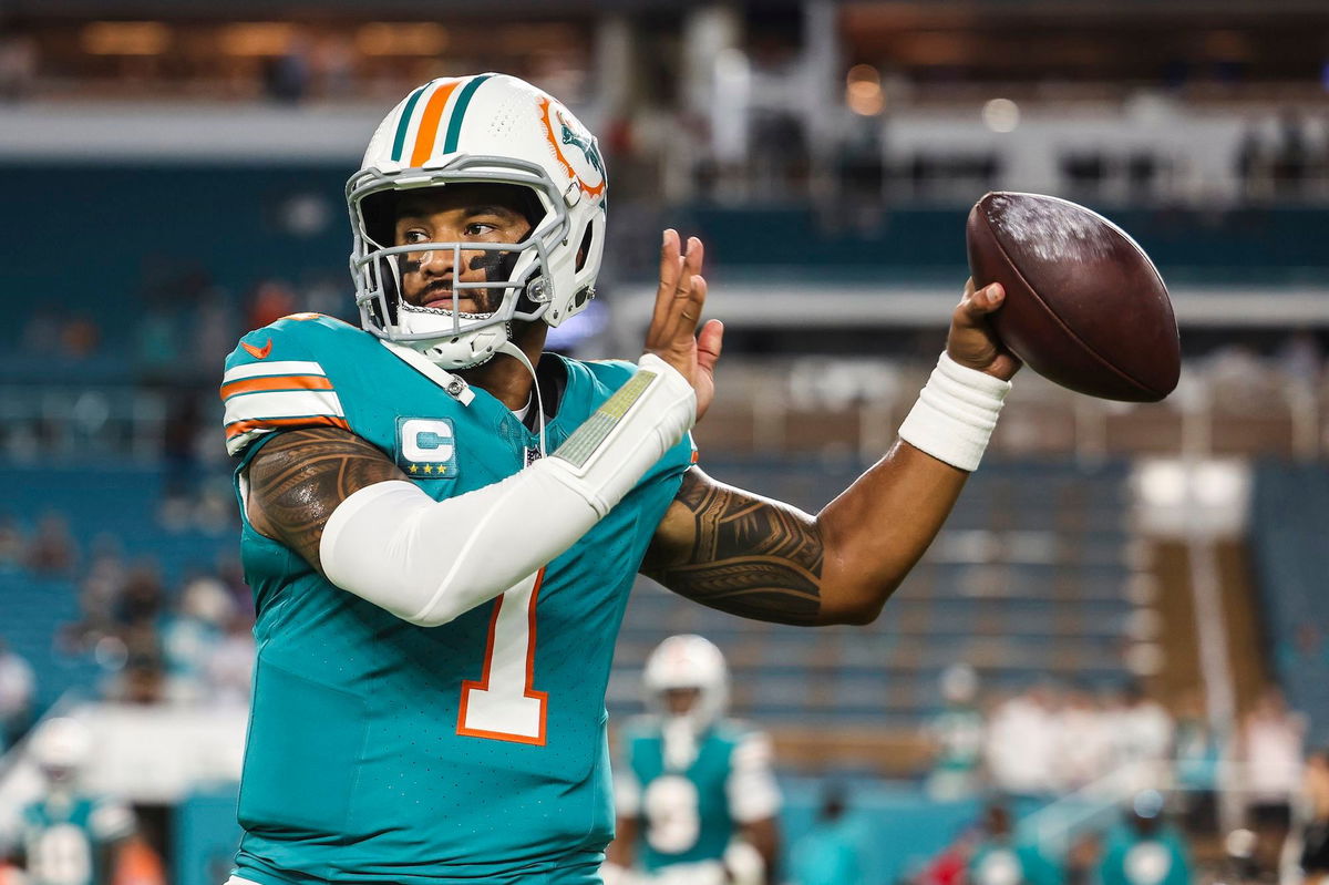 <i>Perry Knotts/Getty Images via CNN Newsource</i><br/>Tua Tagovailoa suffered a concussion during the Miami Dolphins' game against the Buffalo Bills on September 12.