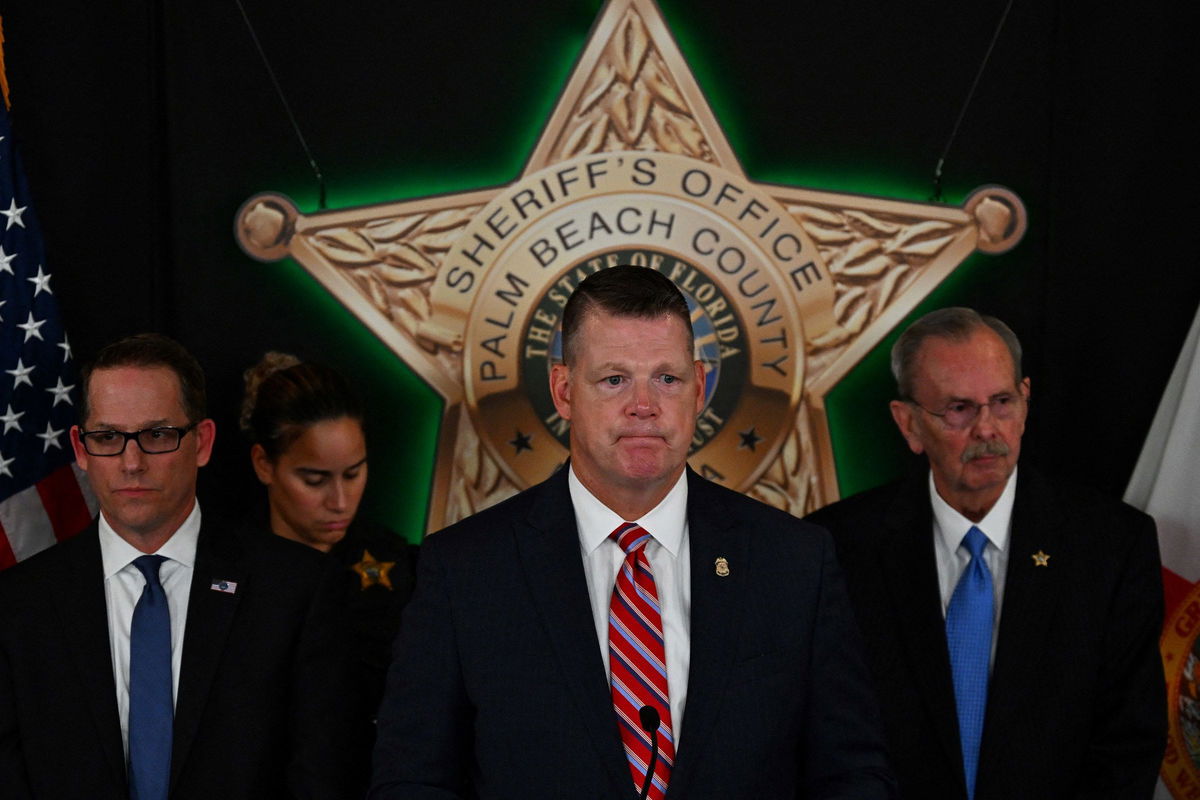 <i>Chandan Khanna/AFP/Getty Images via CNN Newsource</i><br/>US Secret Service Acting Director Ronald Rowe Jr. at the Palm Beach County Sheriff's Office on September 16