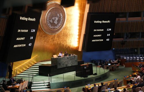 The final result of the vote at the United Nations in New York on September 18.