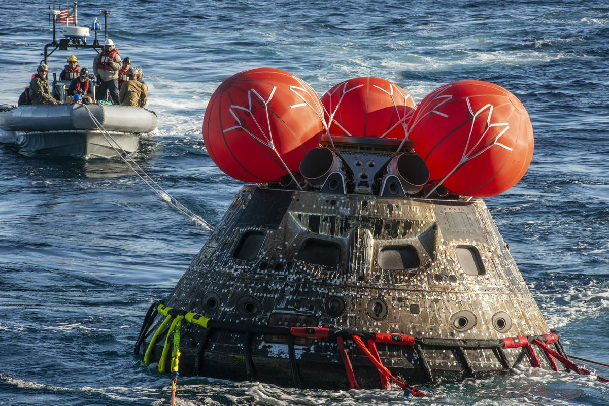 <i>Regan Geeseman/NASA via CNN Newsource</i><br/>NASA’s Orion spacecraft for the Artemis I mission was successfully recovered on December 11