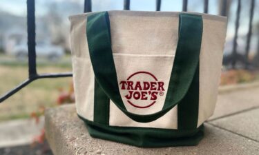 A Trader Joe's mini tote bag is shown in Palmyra