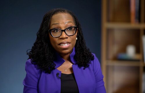 US Supreme Court Associate Justice Ketanji Brown Jackson speaks with CNN's Abby Phillip during an interview.