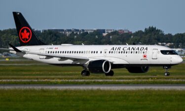 An Air Canada aircraft at Montreal-Pierre Elliott Trudeau International Airport (YUL) in Montreal