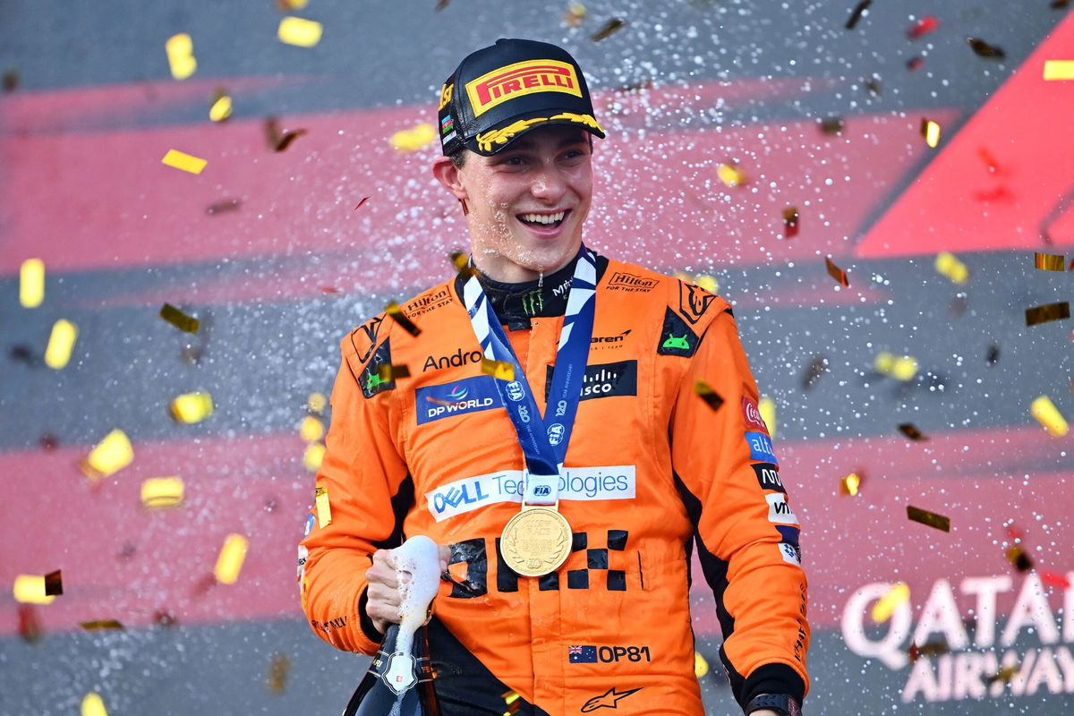 <i>Dan Mullan/Getty Images via CNN Newsource</i><br/>Oscar Piastri took his second grand prix win.