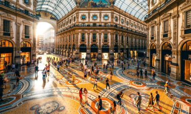 The sun sets in Milan as people stroll through Galleria Vittorio Emanuele II. Italian citizenship is especially sought after.