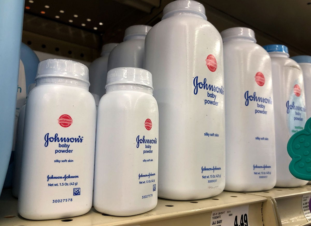 <i>Justin Sullivan/Getty Images/File via CNN Newsource</i><br/>Containers of Johnson's baby powder made by Johnson and Johnson are displayed on a shelf in July 2018 in San Francisco