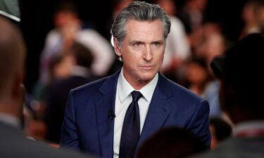 California Gov. Gavin Newsom speaks to reporters after the CNN presidential debate in Atlanta on June 27.