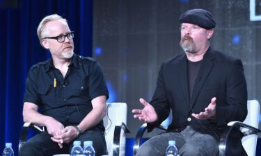 (From left) 'Mythbusters' co-hosts Adam Savage and Jamie Hyneman at an event in Pasadena in 2015.