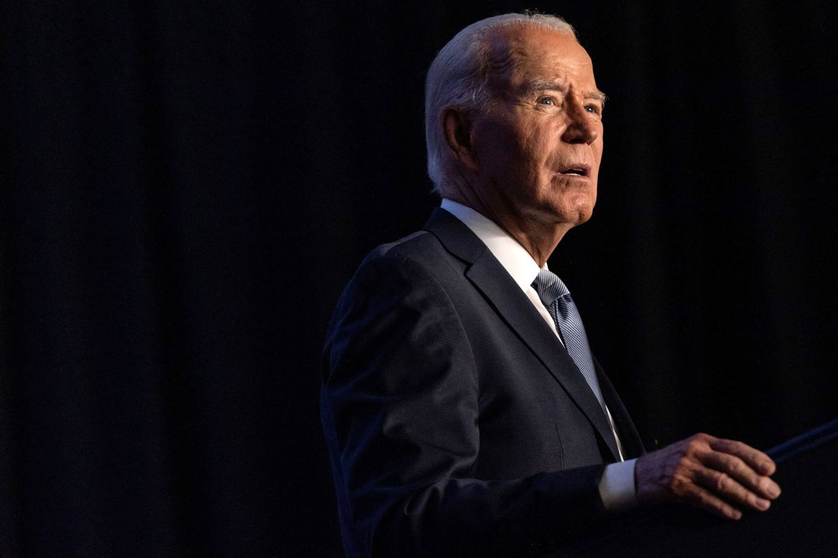 <i>Anna Rose Layden/Reuters via CNN Newsource</i><br/>U.S. President Joe Biden addresses the Economic Club of Washington D.C.