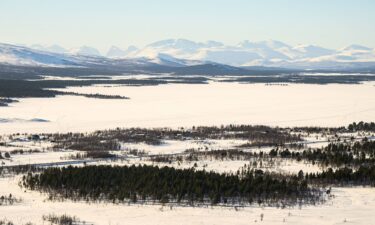 A view outside the Arctic city of Kiruna