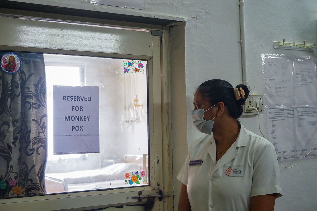 <i>Sam Panthaky/AFP/Getty Images via CNN Newsource</i><br/>A nurse stands next to a newly created mpox isolation ward at a hospital in Ahmedabad