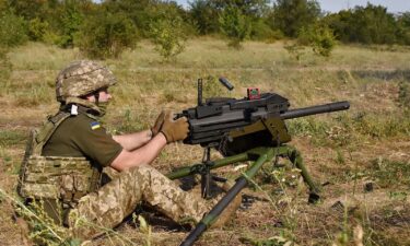 A Ukrainian serviceman of 141st Separate Infantry brigade is seen near Zaporizhzhia.