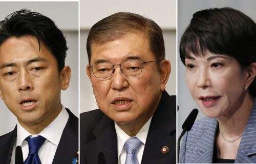 Candidates in Japan's ruling party leadership contest Shinjiro Koizumi