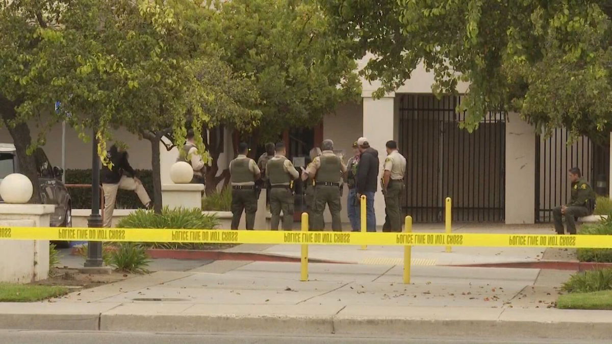 <i>KSBY via CNN Newsource</i><br/>Police are seen outside a Santa Maria