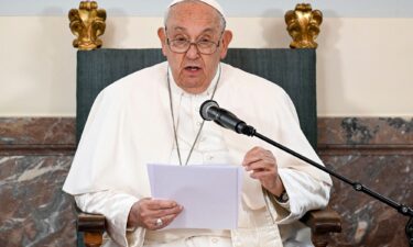 Pope Francis pictured during a papal visit to the Royal Castle in Laeken