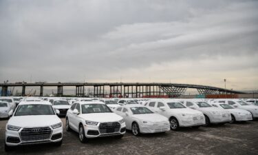 Audi imported vehicles sit parked in a storage lot at the Port of Houston in a 2019 file photo. Auto imports could be impacted by a strike along the East and Gulf coasts set for Tuesday.