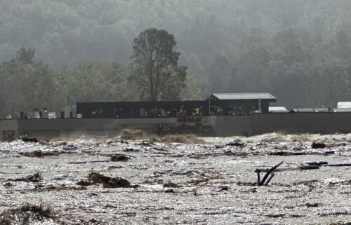 Floodwaters are seen in Erwin