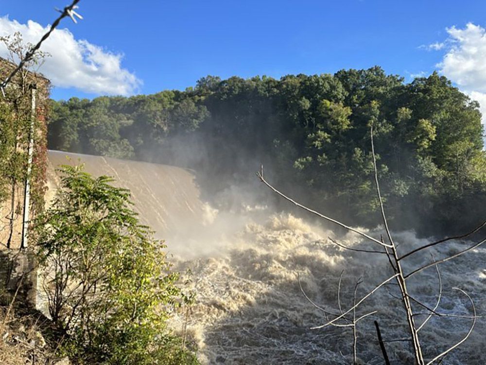 <i>Tennessee Valley Authority via CNN Newsource</i><br/>This handout photo from the Tennessee Valley Authority shows the Nolichucky Dam in Greene County