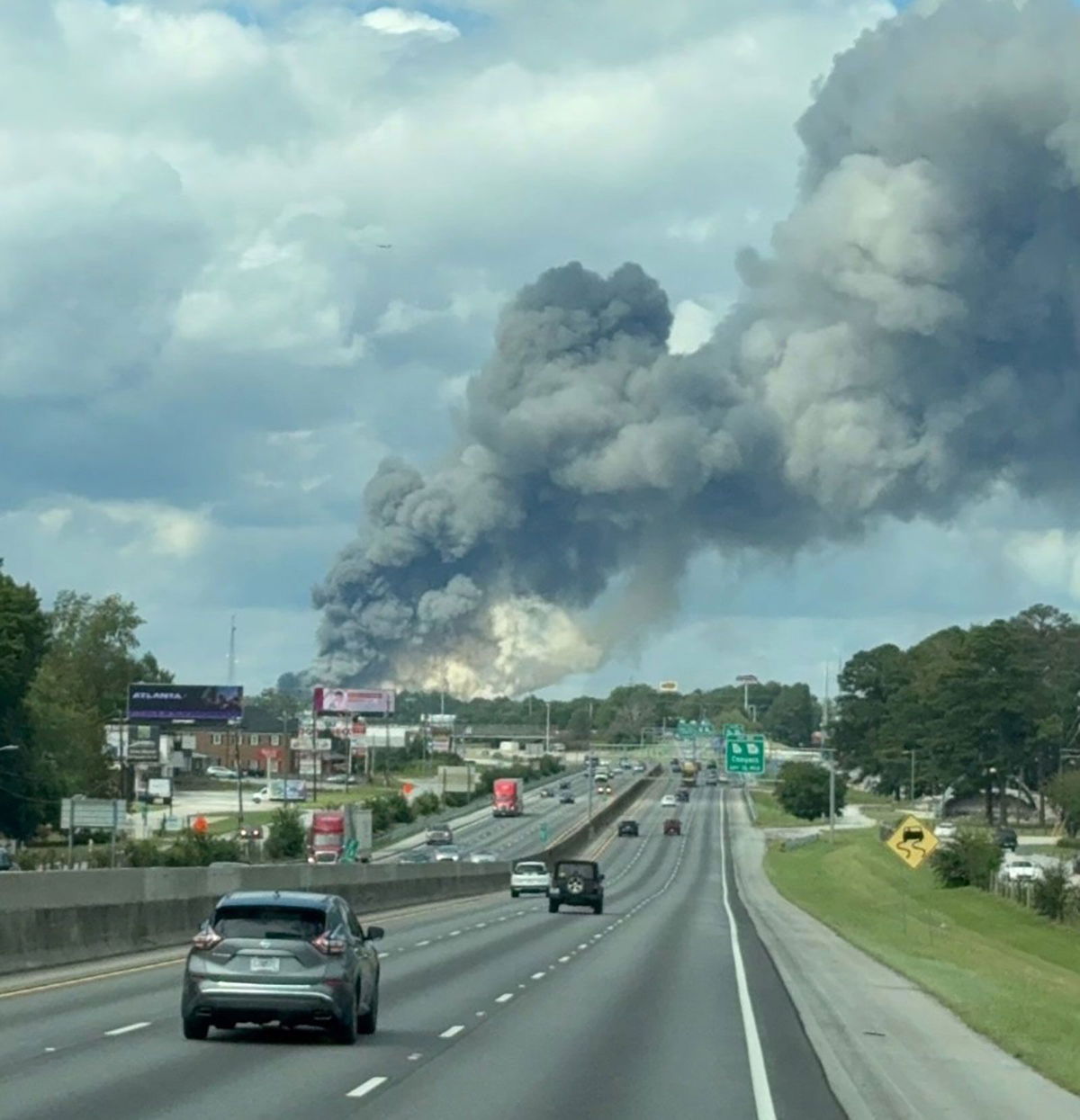 <i>Eric Wood via CNN Newsource</i><br/>A fire at a Georgia chemical plant apparently caused by a sprinkler head malfunction Sunday morning is forcing evacuations and road closures in the area